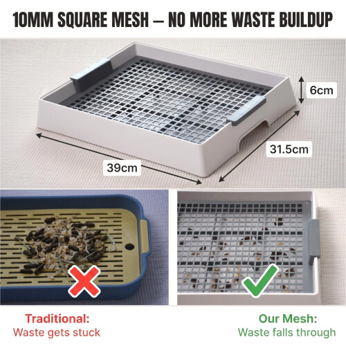 Zuisfau Rabbit Litter Tray with Grid, Large Bunny Litter Box 1