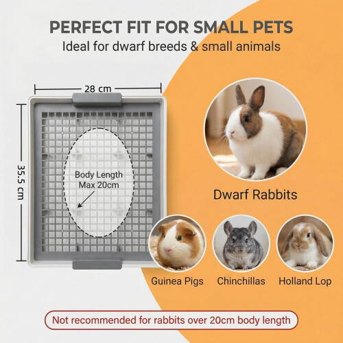 Zuisfau Rabbit Litter Tray with Grid, Large Bunny Litter Box 2