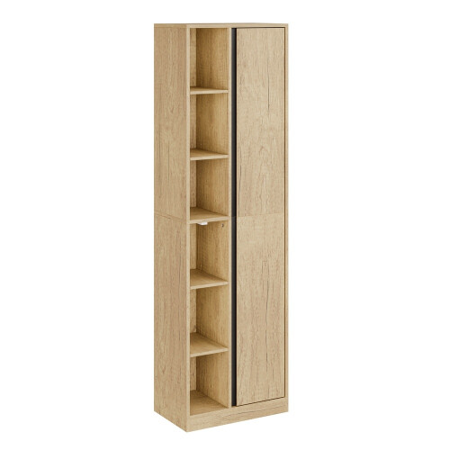 SoBuy Colonne SdB étroite éclairée chêne clair