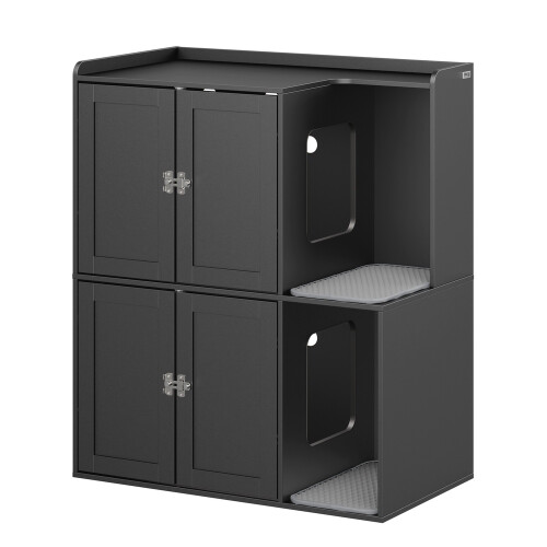 SoBuy Meuble litière double pour 2 chats HAT09-E-SCH