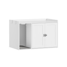 SoBuy Meuble Cache-Litière Chat Blanc 2 Portes HAT07-E-W