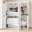 SoBuy Cache-litière 4 portes blanc HAT09-E-W 12