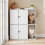 SoBuy Cache-litière 4 portes blanc HAT09-E-W 13