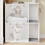 SoBuy Cache-litière 4 portes blanc HAT09-E-W 9
