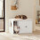 SoBuy Meuble Cache-Litière Chat Blanc 2 Portes HAT07-E-W 2