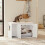 SoBuy Meuble Cache-Litière Chat Blanc 2 Portes HAT07-E-W 12