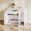 SoBuy Cache-litière Blanc 2 Portes Tiroir 15
