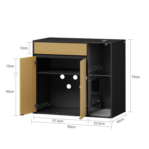 SoBuy Meuble cache-litière chat HAT08-E-SCH 2