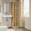 SoBuy Colonne SdB étroite éclairée chêne clair 15