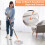 360° Floor Magic Spin Mop Bucket Set W/ 4 Pads 10