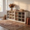 Shoe Storage Bench with 18 Compartments, White and Brown 1