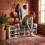 Shoe Storage Bench with Padded Seat, 18 Open Compartments 1