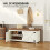 Shoe Storage Bench with 2 Barn Doors and Padded Seat White-Brown 4