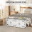 Shoe Storage Bench with 4 Barn Doors and Padded Seat, White 3