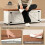 Shoe Storage Bench with 2 Barn Doors and Padded Seat White-Brown 5