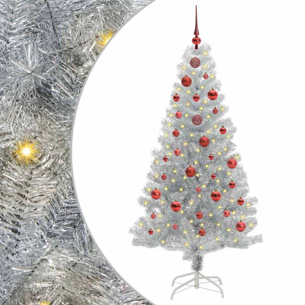 vidaXL Artificial Christmas Tree with 150 LEDs - Silver - 150 cm - Image 2