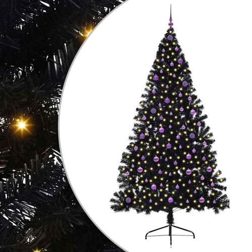 VidaXL vidaXL Artificial Pre-lit Christmas Tree Black 240 cm PVC