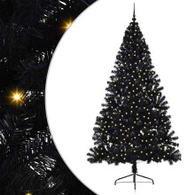vidaXL Artificial Pre-lit Christmas Tree Black 240 cm PVC