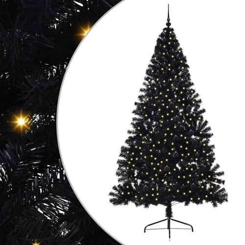 VidaXL vidaXL Artificial Pre-lit Christmas Tree Black 240 cm PVC