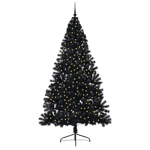 VidaXL vidaXL Artificial Pre-lit Christmas Tree Black 240 cm PVC 2
