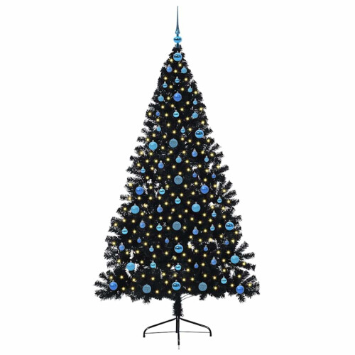 VidaXL vidaXL Artificial Pre-lit Christmas Tree Black 210 cm PVC 2