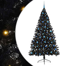 vidaXL Artificial Pre-lit Christmas Tree Black 240 cm PVC