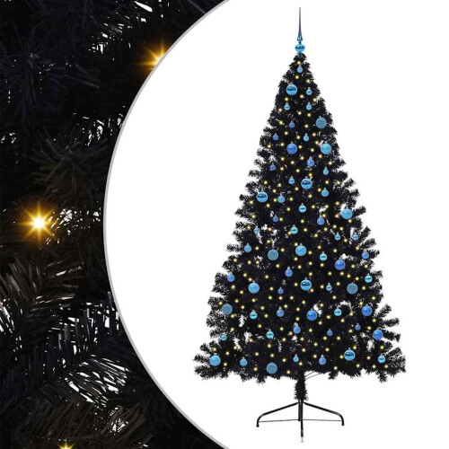 VidaXL vidaXL Artificial Pre-lit Christmas Tree Black 240 cm PVC