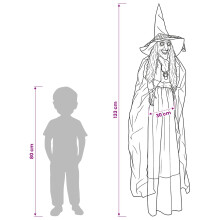 vidaXL Halloween Hanging Witch SPOOKA Purple 30 x 133 cm