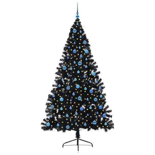 VidaXL vidaXL Artificial Pre-lit Christmas Tree Black 240 cm PVC 2