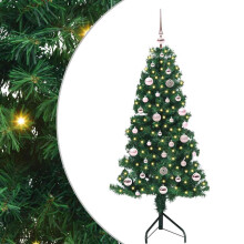 vidaXL Corner Artificial Christmas Tree Green 150 cm PVC and Metal
