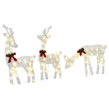 vidaXL Christmas Lighted Reindeer 3 pcs 90 LEDs Warm White