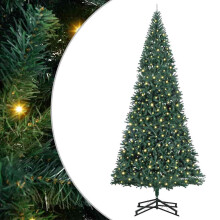 vidaXL Artificial Pre-lit Christmas Tree Green 500 cm PVC