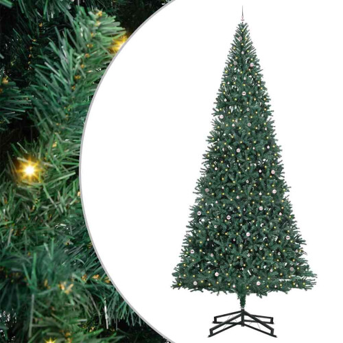 VidaXL vidaXL Artificial Pre-lit Christmas Tree with Ball Set Green 500 cm