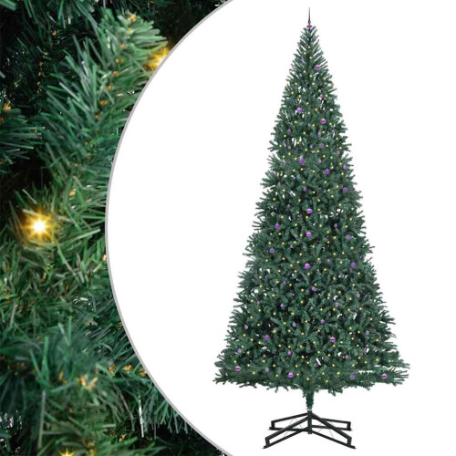 VidaXL vidaXL Artificial Pre-lit Christmas Tree with Ball Set Green 500 cm