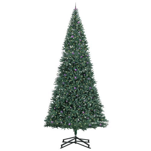 VidaXL vidaXL Artificial Pre-lit Christmas Tree with Ball Set Green 500 cm 2
