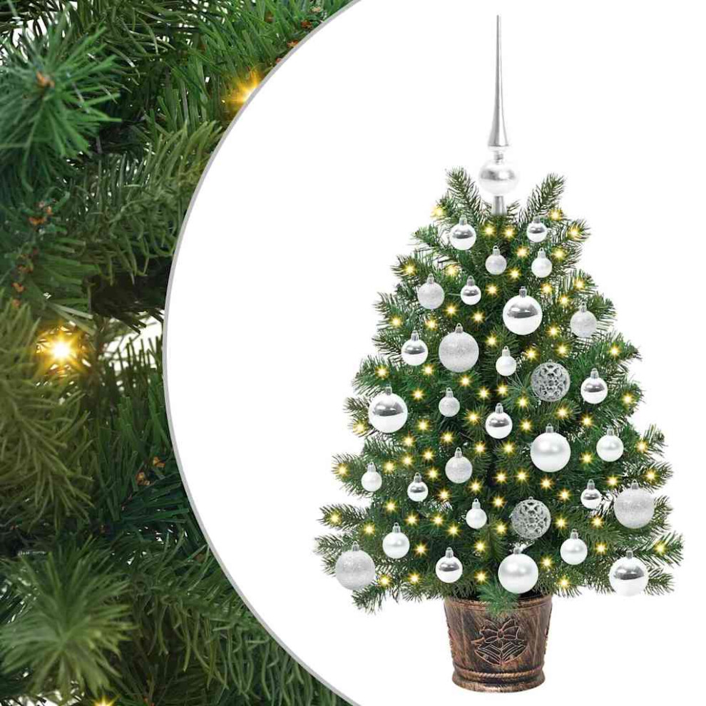 Vidaxl Artificial Christmas Tree With 150 Leds, Silver Balls Green 75 Cm Pe And Pvc, Green - Image 2