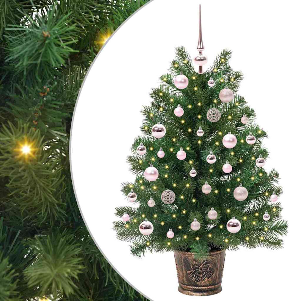 VIDAXL 95 cm Artificial Christmas Tree with 150 LEDs and Pink Ornaments - Image 2