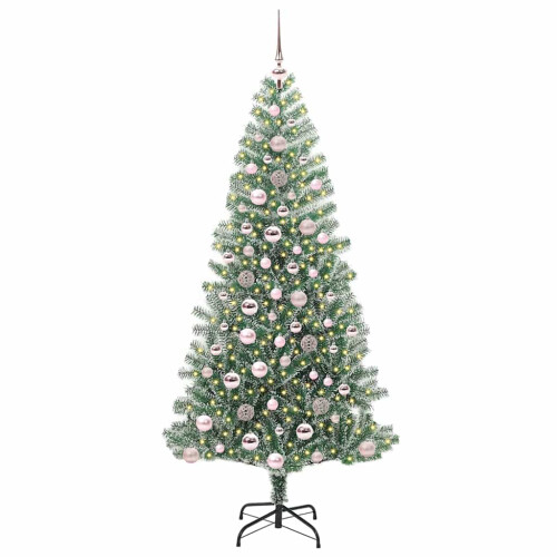 VidaXL vidaXL Artificial Christmas Tree Snow Flocked with LED Light 180 cm 2