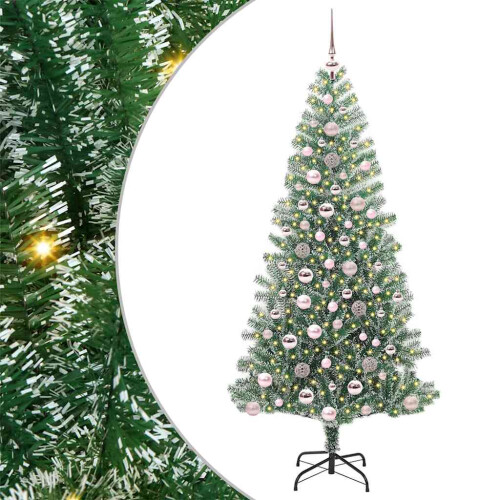 VidaXL vidaXL Artificial Christmas Tree Snow Flocked with LED Light 180 cm