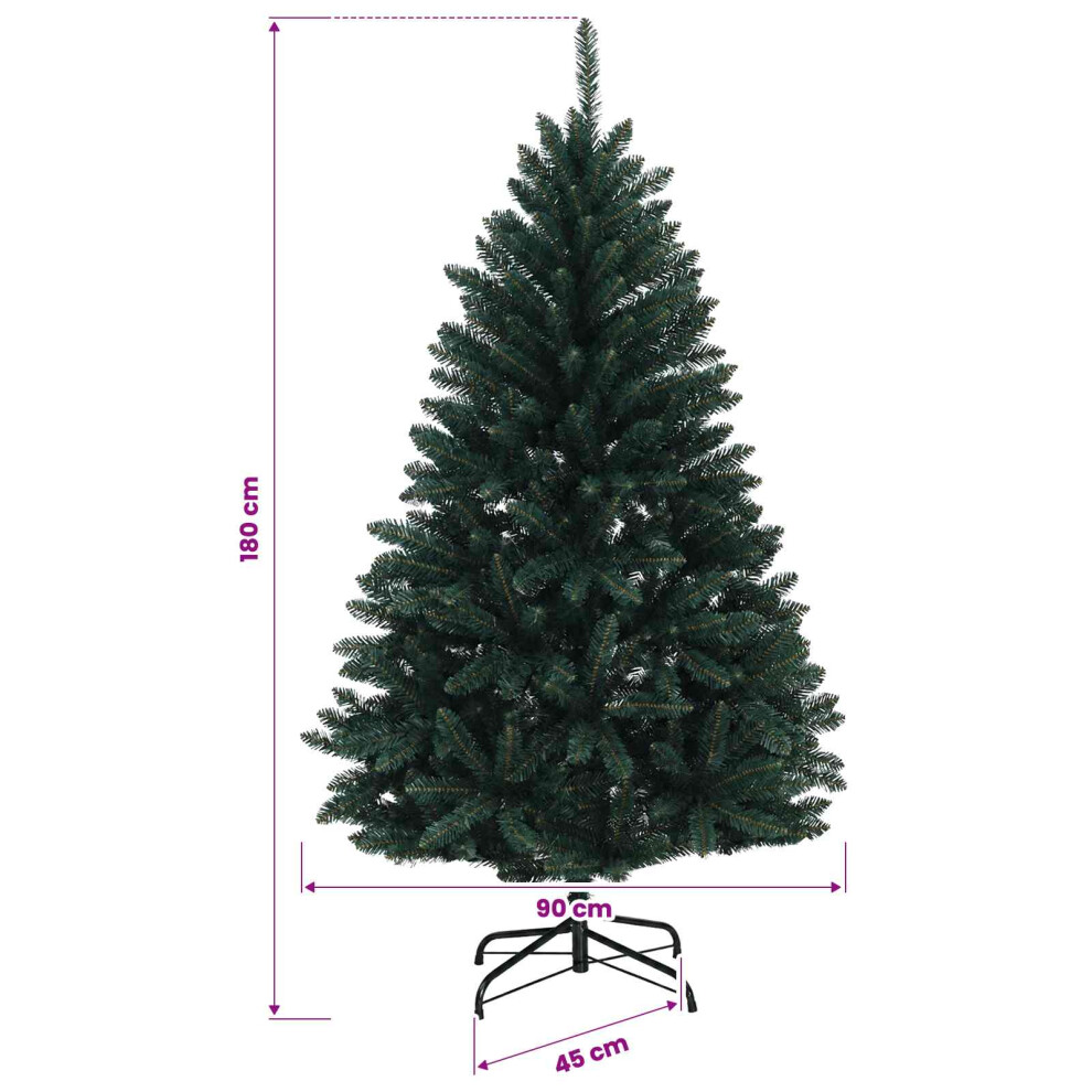 Vidaxl Artificial Hinged Christmas Tree 180 Cm Pvc Dark Green