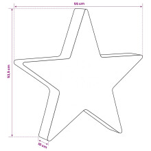 vidaXL 3D Christmas Star 120 LEDs Warm White 55 x 53.5 x 10 cm