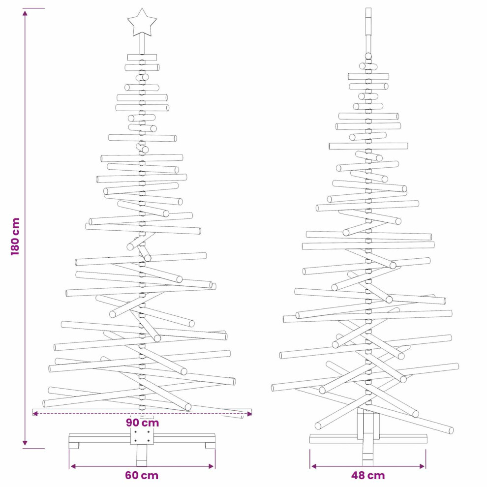 Vidaxl Wooden Christmas Tree Kotka 180 Cm Solid Pine Wood Brown Finish