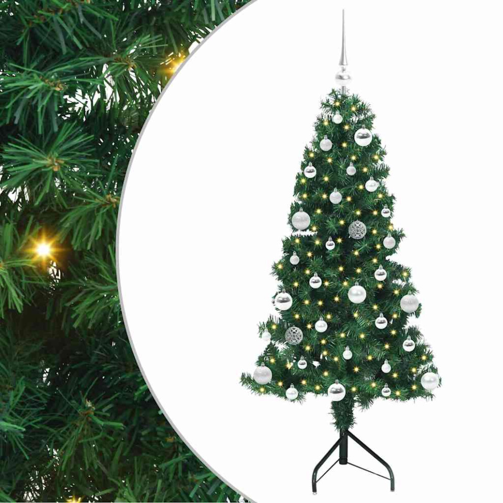 vidaXL Artificial Christmas Tree - Corner Design - 150 cm - Green - PVC - Image 2
