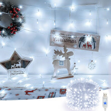 USB Fairy Lights 10M100LED Cool White Christmas Lights for indoor outdoor