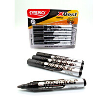 4 X Permanent Marker Pens Black Markers Bullet Tip High Quality Waterproof