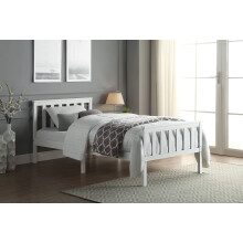 Home Treats 3ft Single Bed In White Solid Pine Wooden Frame Perfect For Adults Kids Teenagers Fitted Slats Strong Support Legs With Smooth Finish (Sin