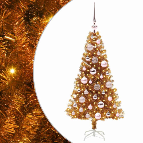 VidaXL vidaXL Christmas Tree Gold 120 cm PET 1