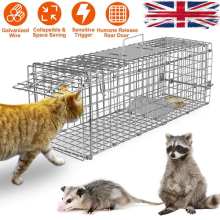 Live Animal Cage Trap Heavy Duty Folding Raccoon Traps,Cat Trap Catch Release 👆