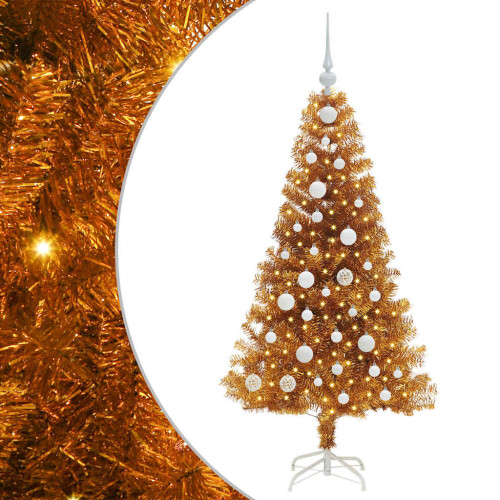 VidaXL vidaXL Christmas Tree Gold 120 cm PET 1