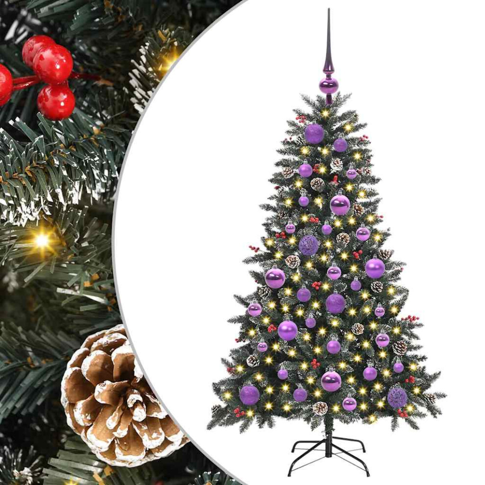 vidaXL Artificial Christmas Tree with 150 LEDs - 120 cm - Green - Image 2